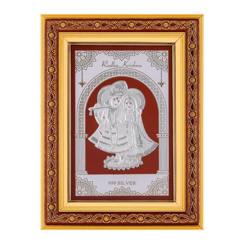 Radha Krishna 999 Silver Photo Frame