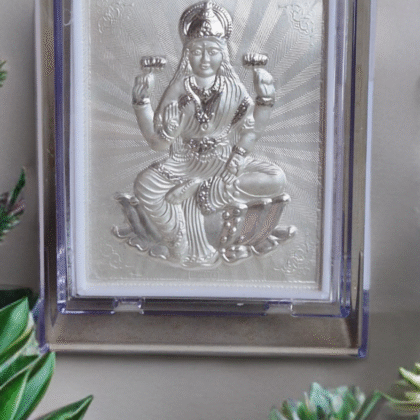 Ganpati / Lakshmi / Sai Baba 999 Silver Photo with Stand – 4.5 x 3.5 Inches – Gift Box & Free Shipping