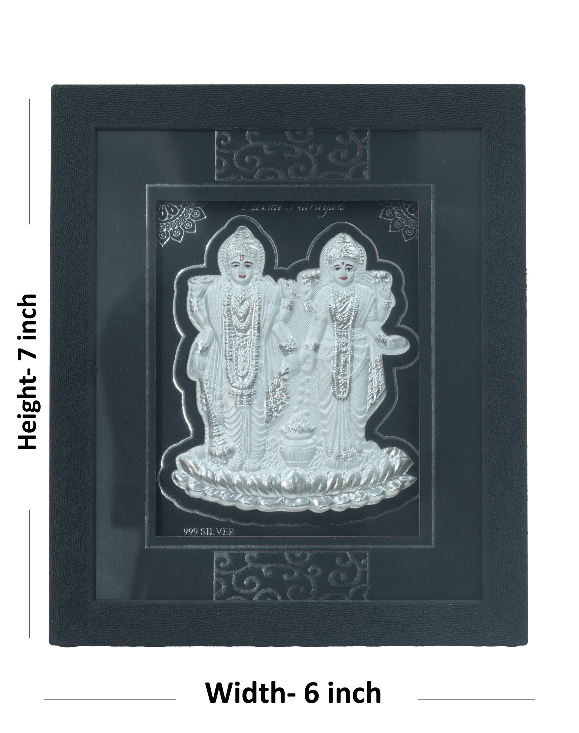 Silver Framed Radha Krishna Religious Wall Art