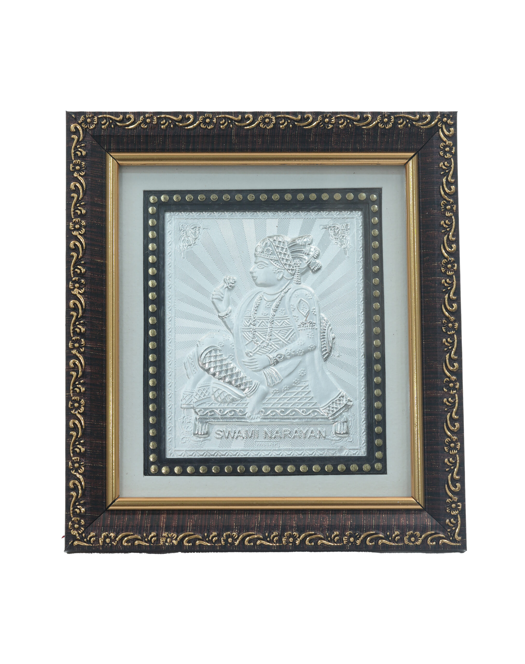 Shri Narayan Silver Embossed Wall Frame - Religious Home Decor - Image 2