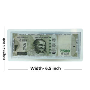 500 Rupee Note Protective Sleeve Cover (2.5 x 6.5 inch)