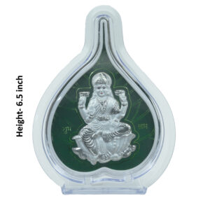 Silver Goddess Lakshmi Acrylic Frame - Pooja Room Showpiece (6.5 x 4.5 inch)