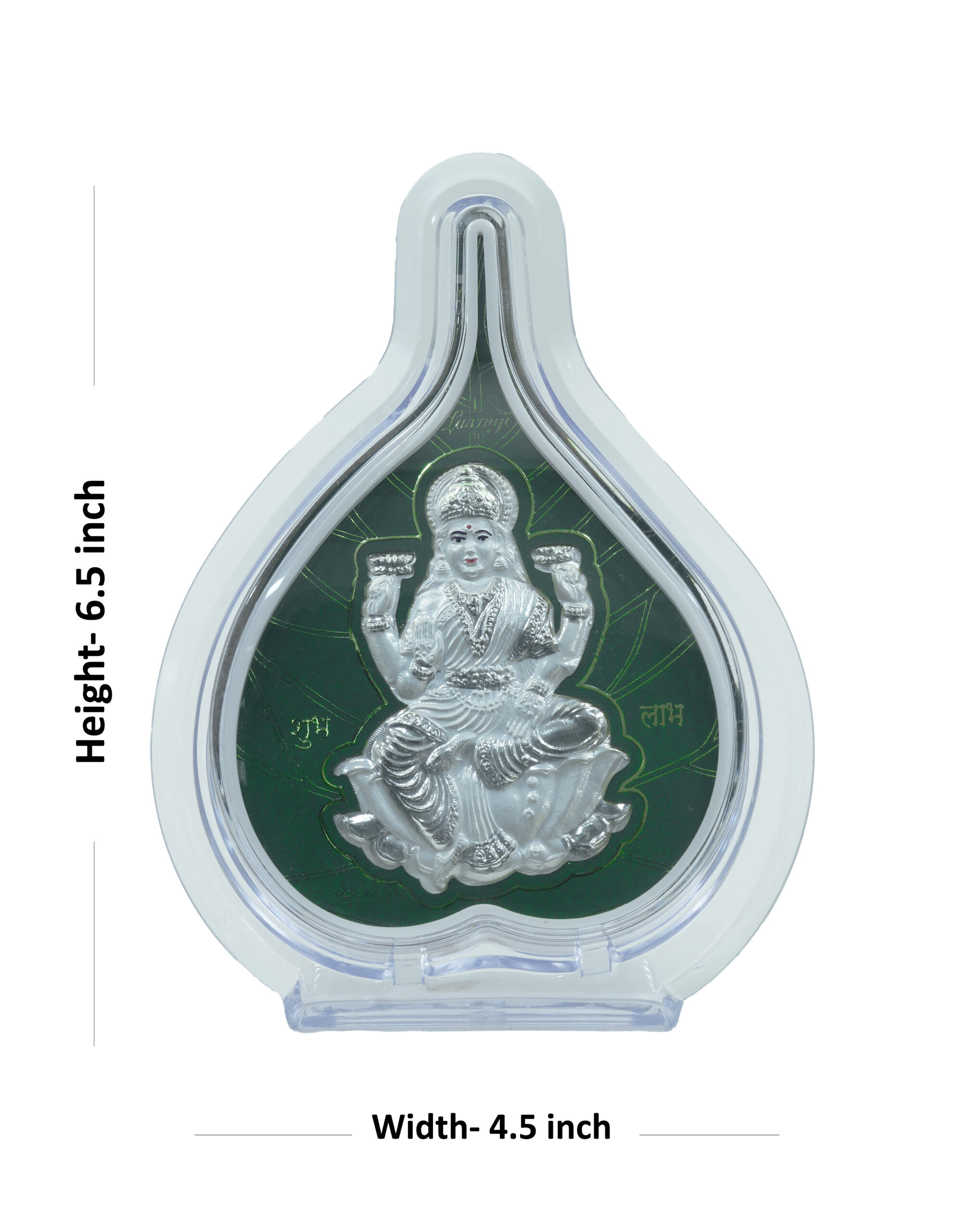 Silver Goddess Lakshmi Acrylic Frame - Pooja Room Showpiece (6.5 x 4.5 inch)
